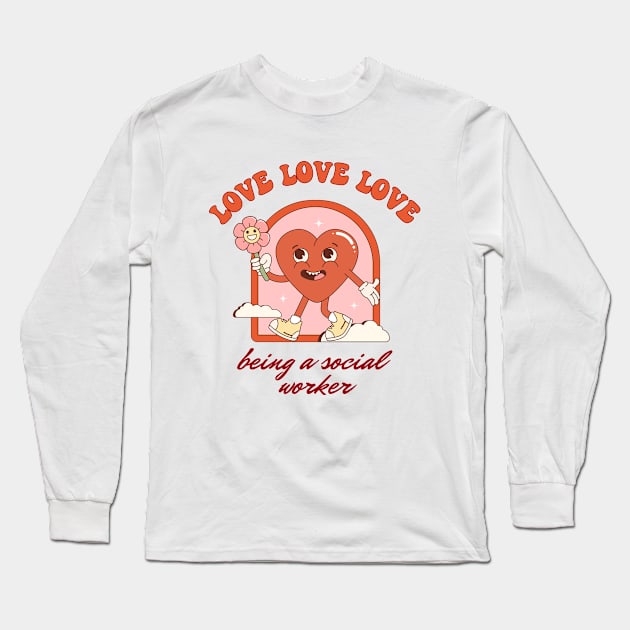 Lcsw - Groovy Valentine's day Design Long Sleeve T-Shirt by best-vibes-only